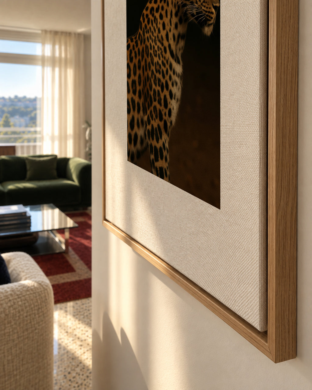 Leopard Profile - Framed canvas detail