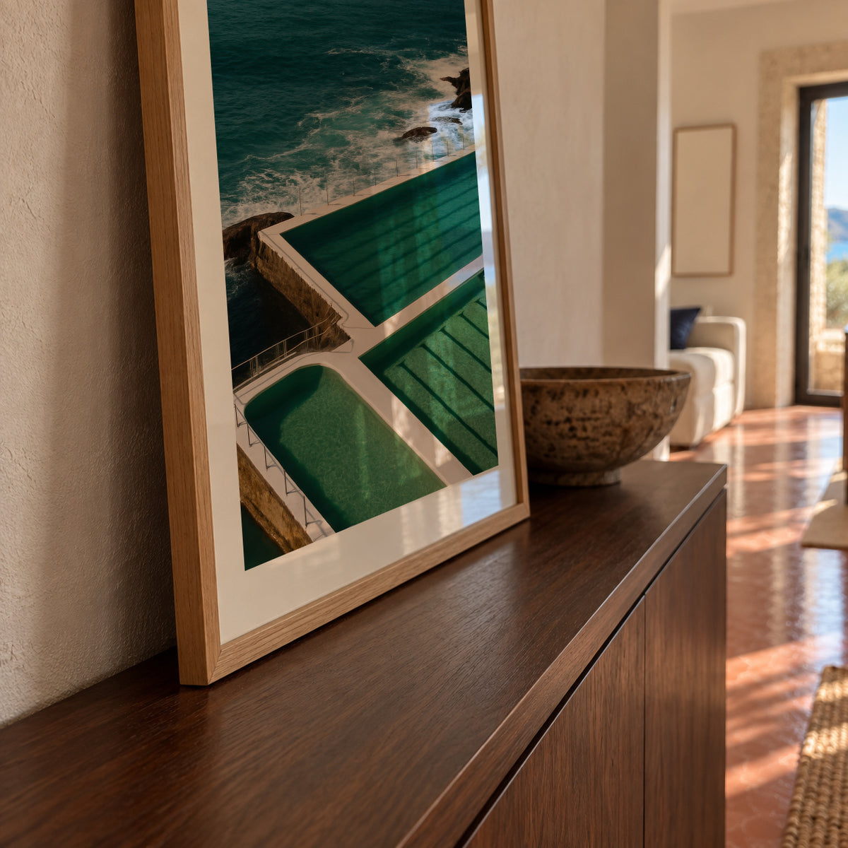 Ocean Pool - Framed poster in an interior