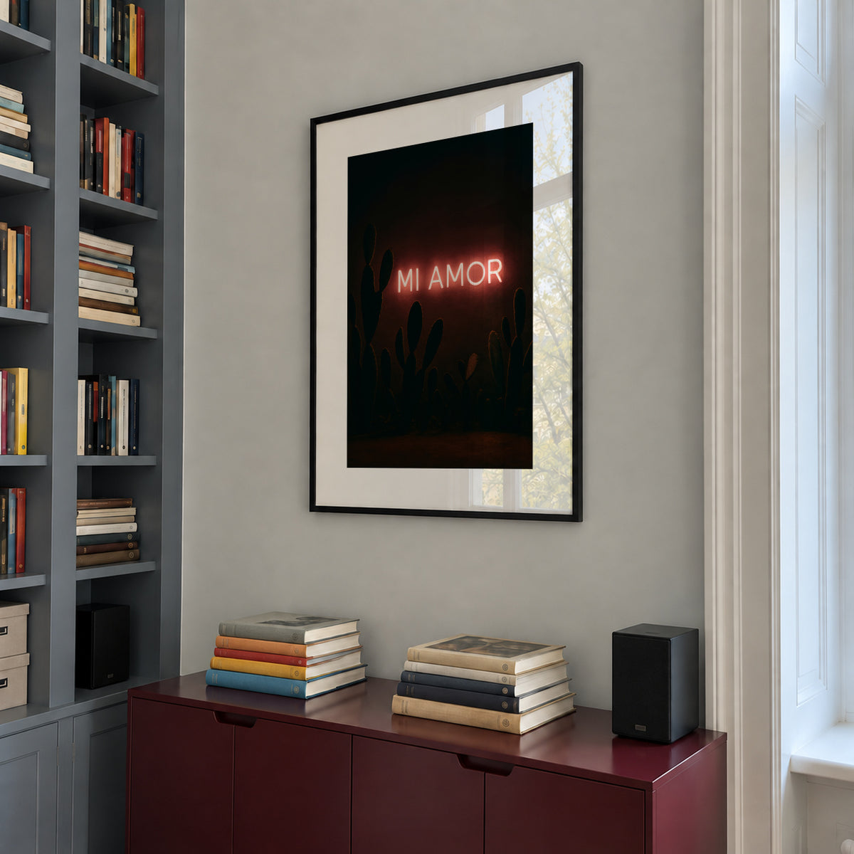 Mi Amor - Framed poster in an interior