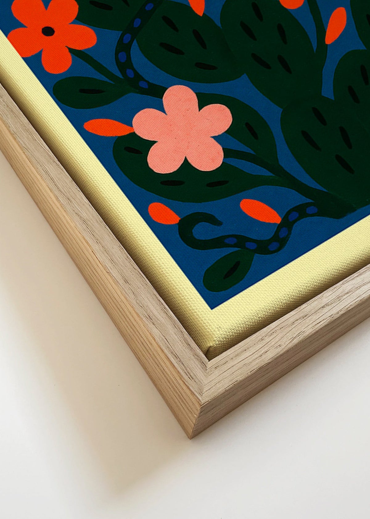 Botanische poster Middernachtbloei – Canvas detail