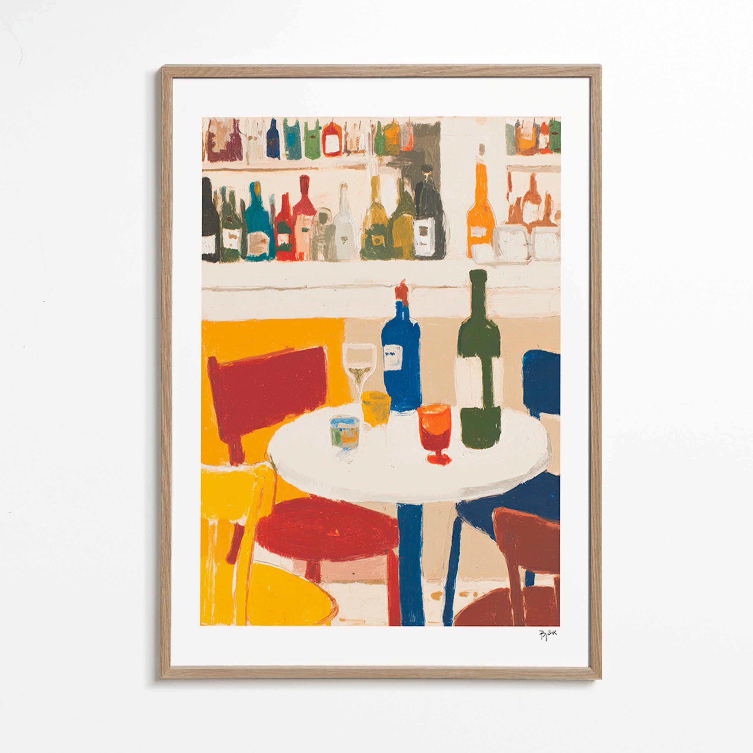 Keuken kunst: bistrotafel met flessen – Oak Frame