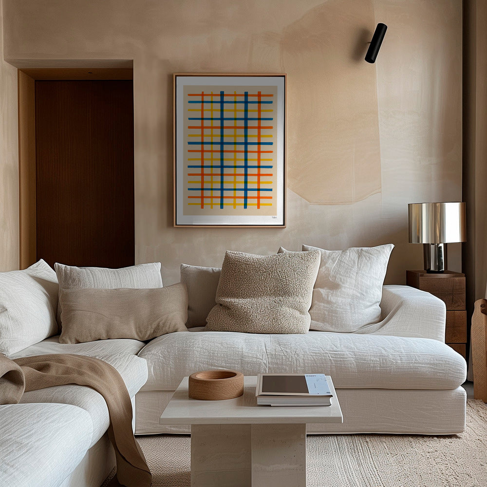 Cuadro geométrico rejilla de colores – Canvas2
