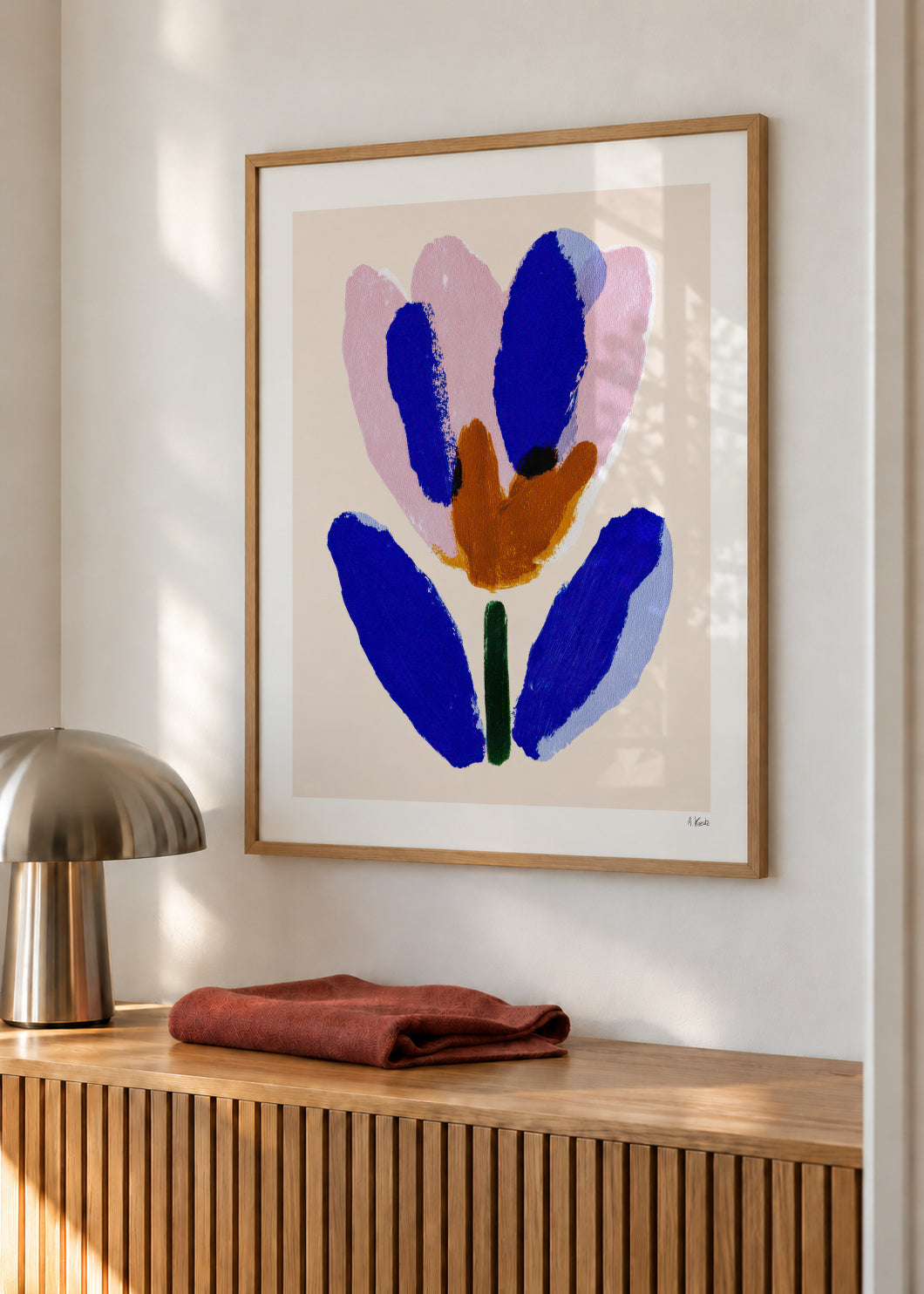 Blue Bloom - Framed poster in an interior