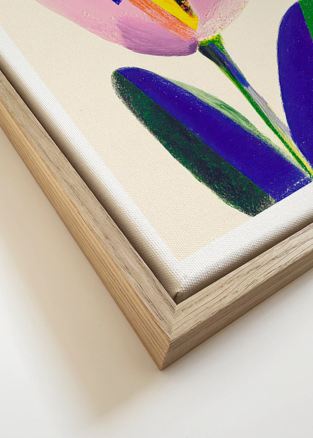 Botanische print roze tulp – Canvas detail