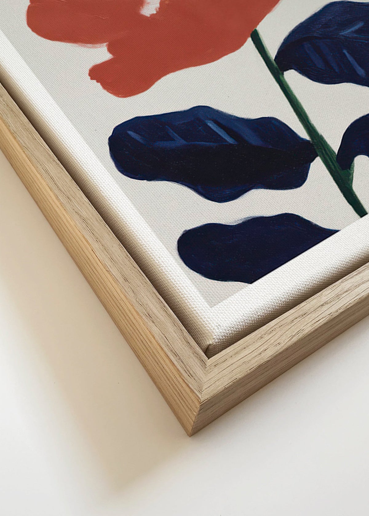Botanische print koraalbloem – Canvas detail