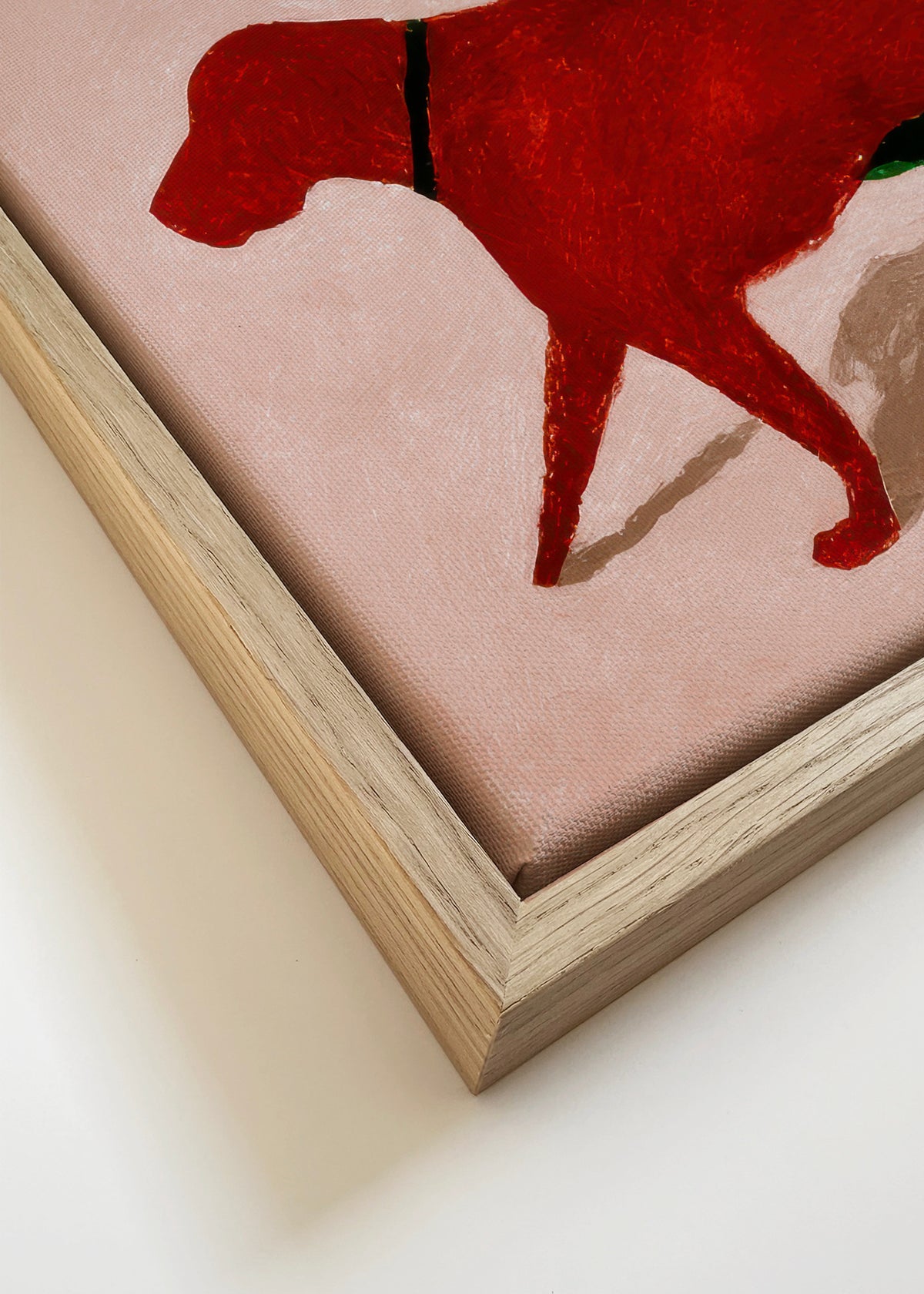 The Red Leash - Framed canvas detail