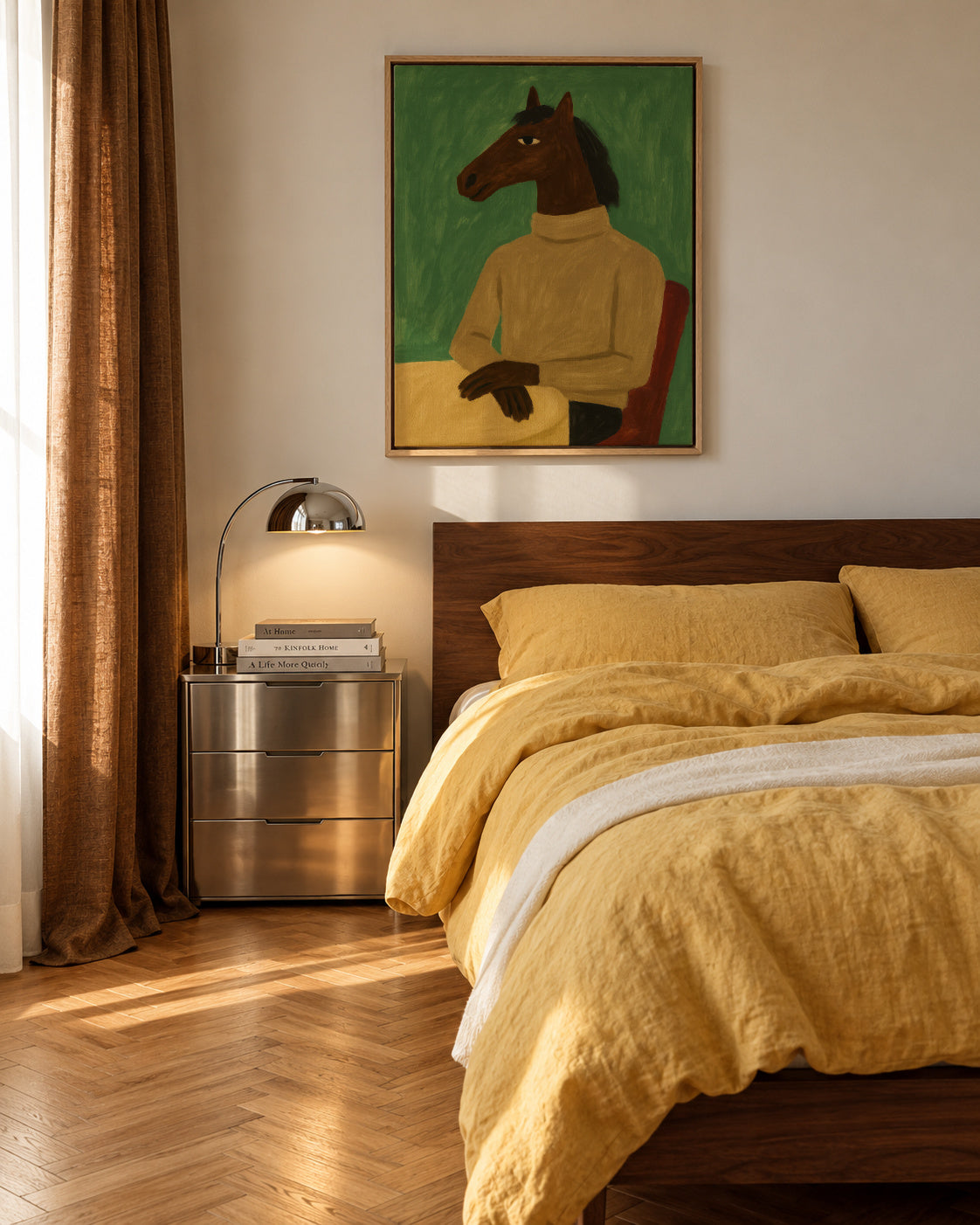 Equestrian Evening - Framed canvas in an interior