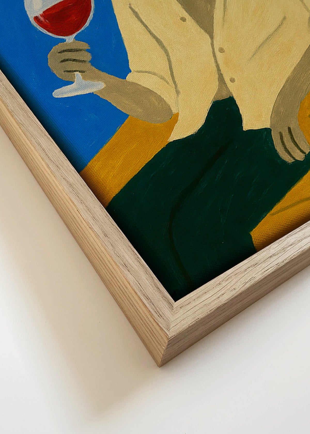 Keuken kunst: galgo met wijnglas – Canvas detail