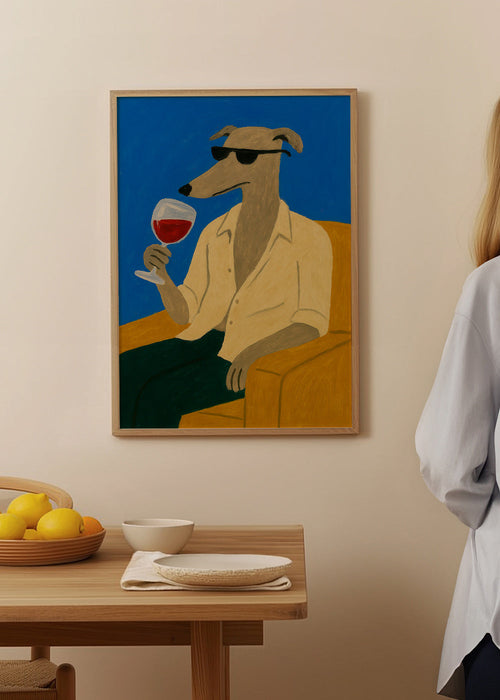 Keuken kunst: galgo met wijnglas – Product1