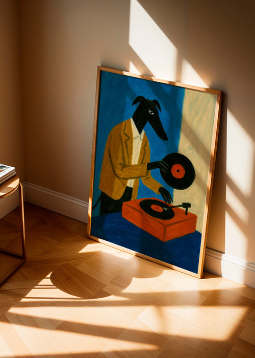 DJ-hond illustratie met vinyl – Product1
