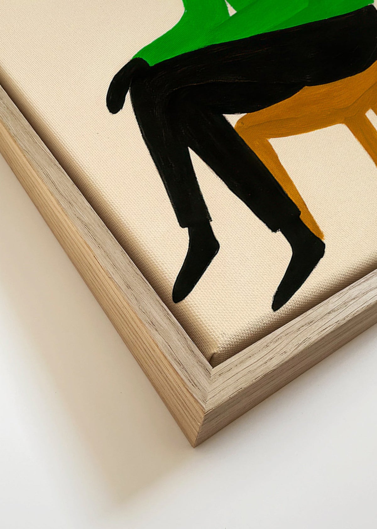 Hondillustratie met groene coltrui – Canvas detail