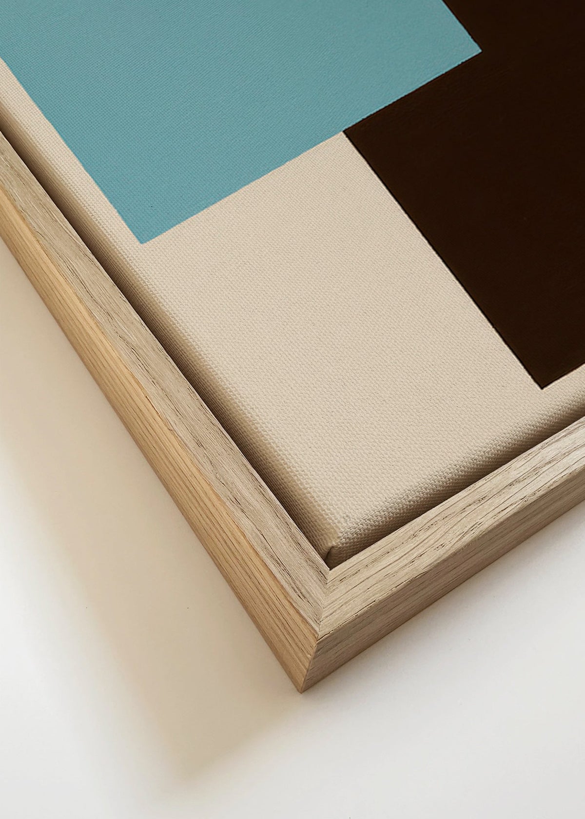 Geometrische poster blauw en bruin – Canvas detail