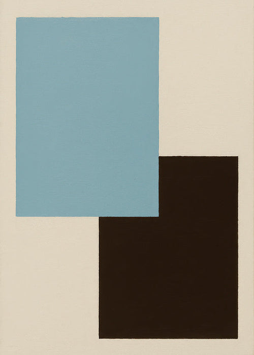 Geometrische poster blauw en bruin