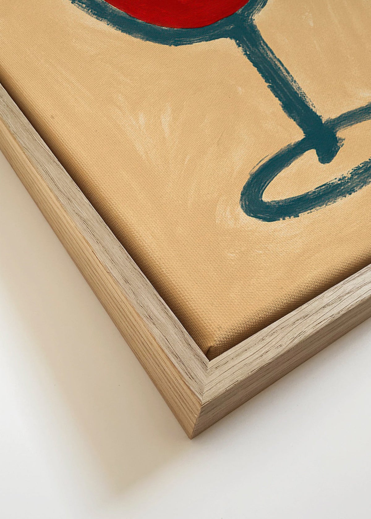 Keuken kunst: minimalistisch wijnglas – Canvas detail
