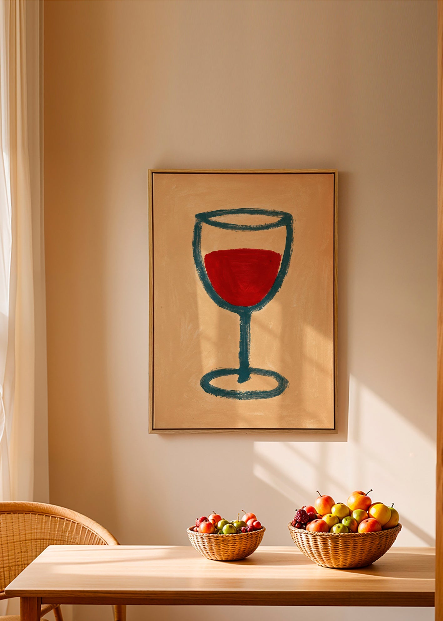 Cuadro de cocina con copa de vino minimalista – Canvas2