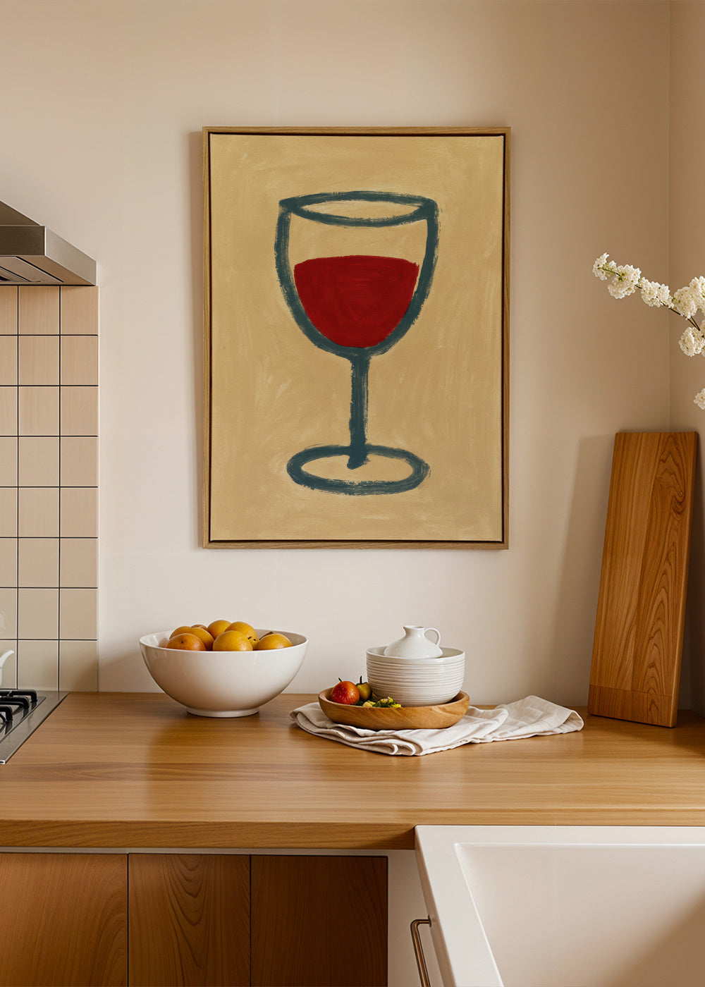 House Wine - Framed canvas in an interior
