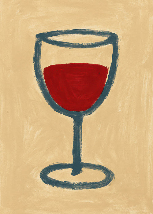 Keuken kunst: minimalistisch wijnglas