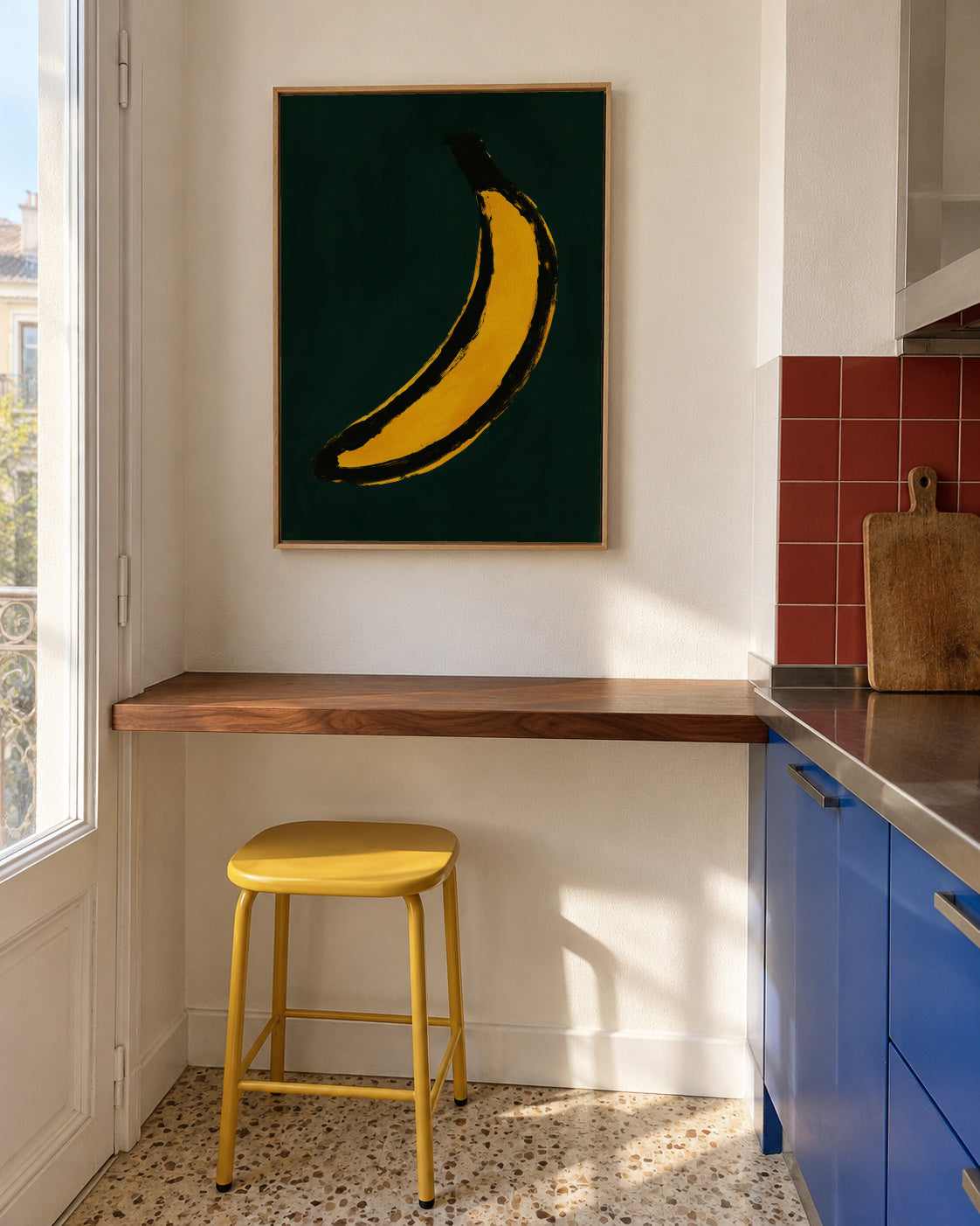 Pop Banana - Framed canvas in an interior
