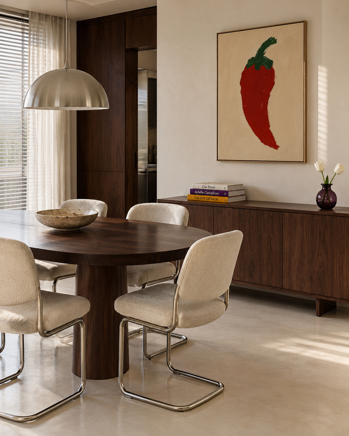 Red Chili - Framed canvas in an interior