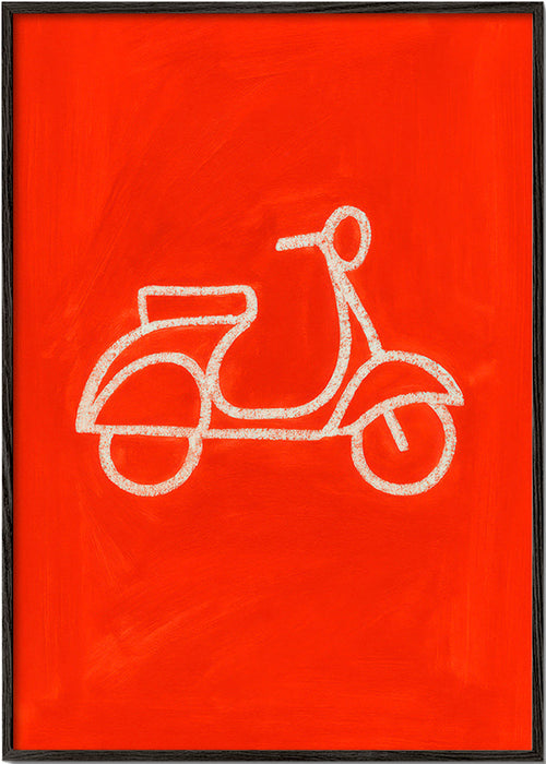 Rode scooter illustratie – Black Frame
