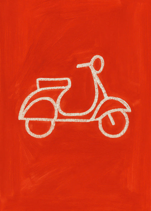 Rode scooter illustratie