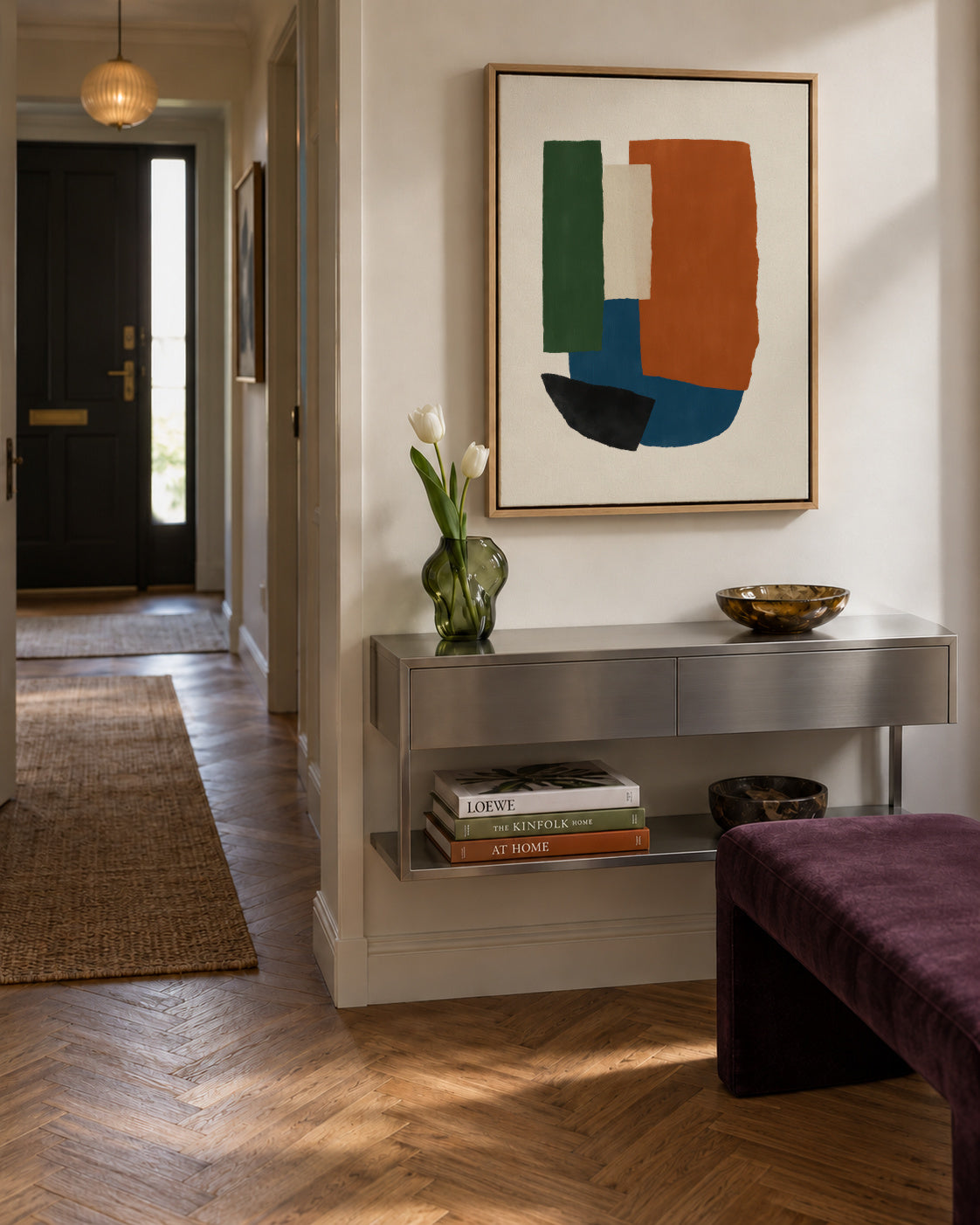 Earthy Stack - Framed canvas in an interior