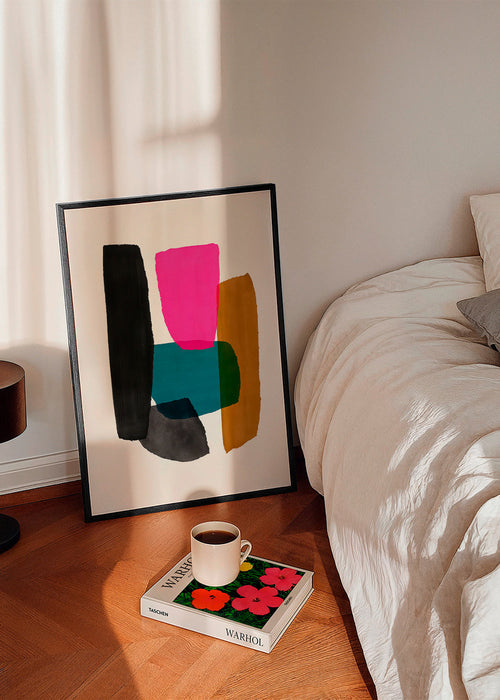 Abstract kunstwerk met magenta vlak – Product1