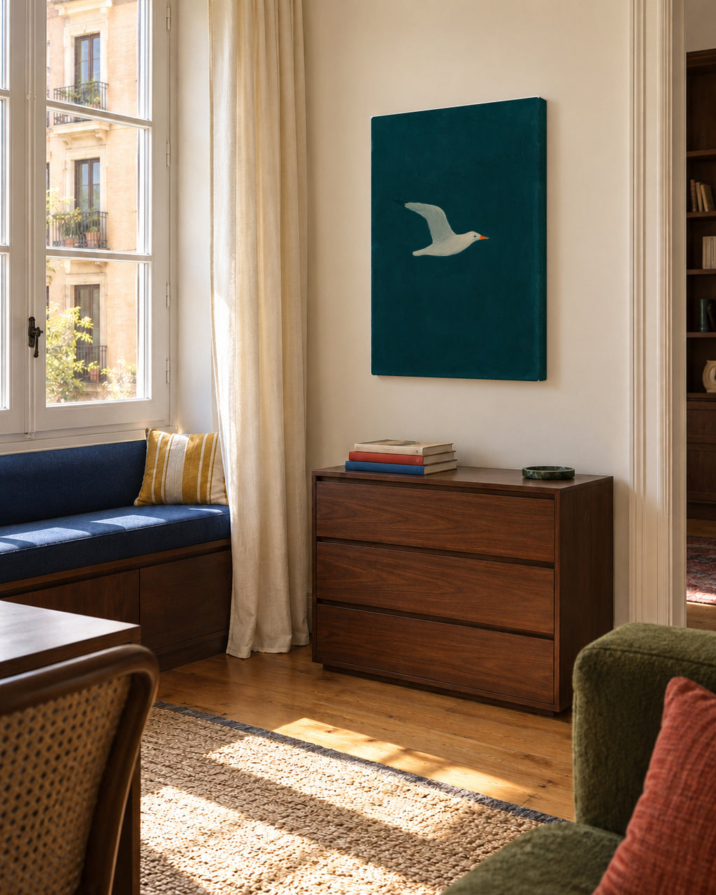 Azure Navigator - Unframed canvas in an interior