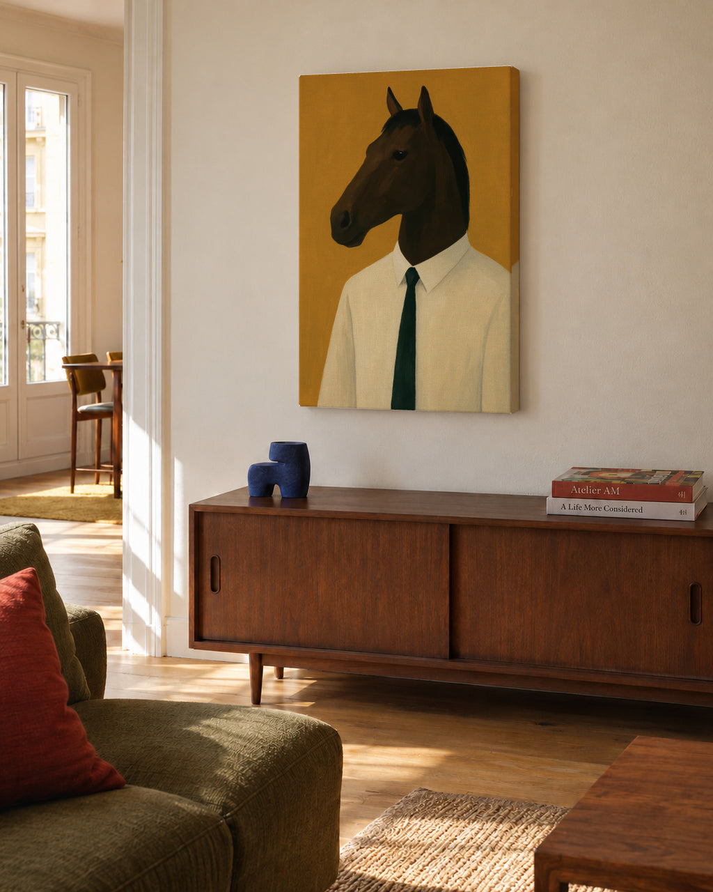 Corporate Stallion - Unframed canvas in an interior