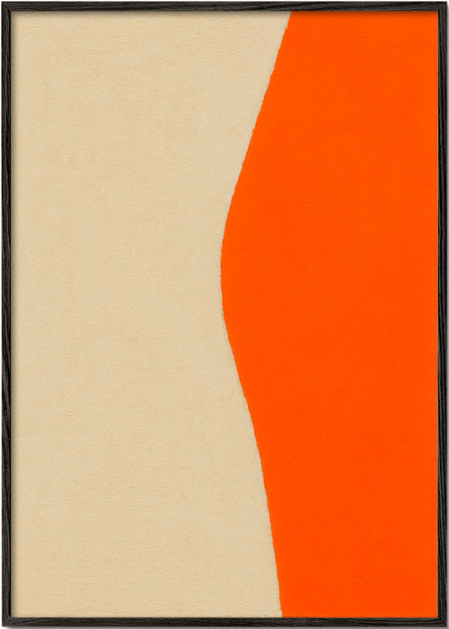 Abstract werk met oranje curve – Black Frame