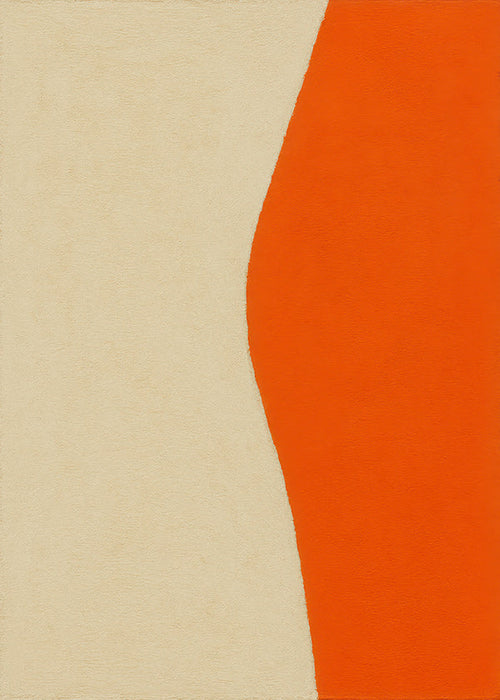 Abstract werk met oranje curve