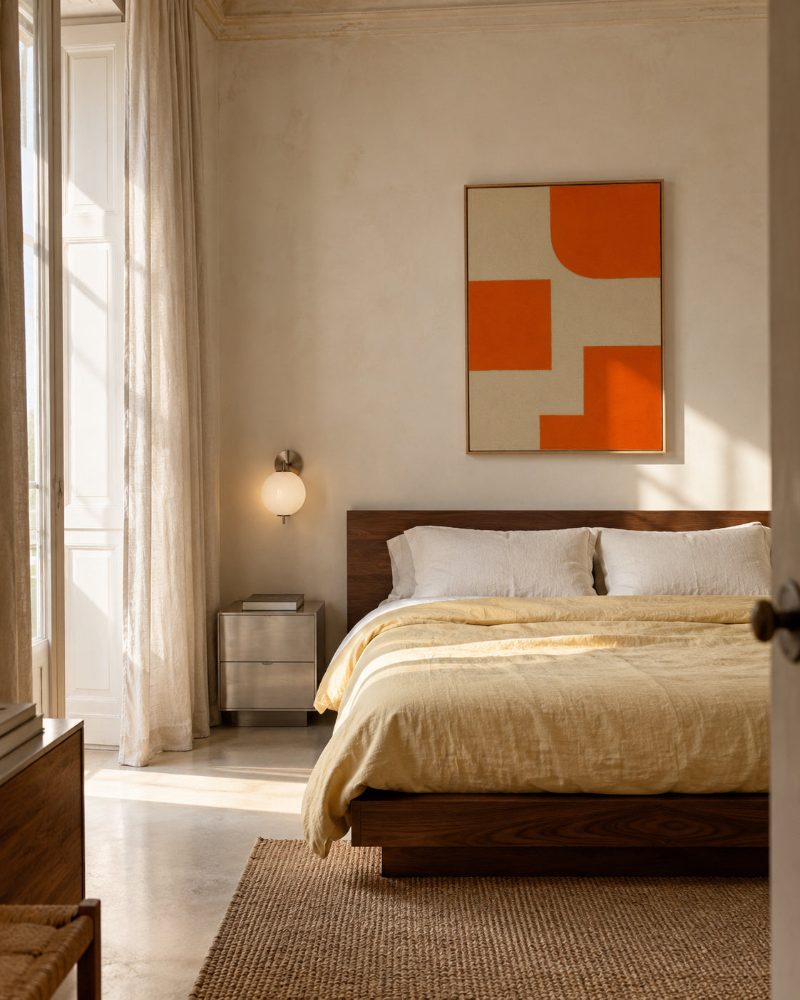 Terracotta Steps II - Framed canvas in an interior