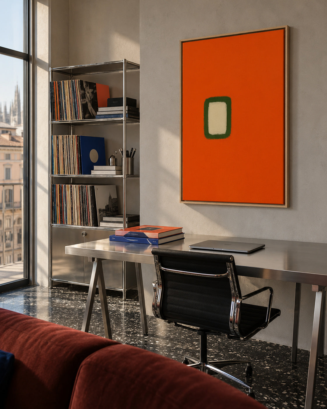 Glowing Core - Framed canvas in an interior