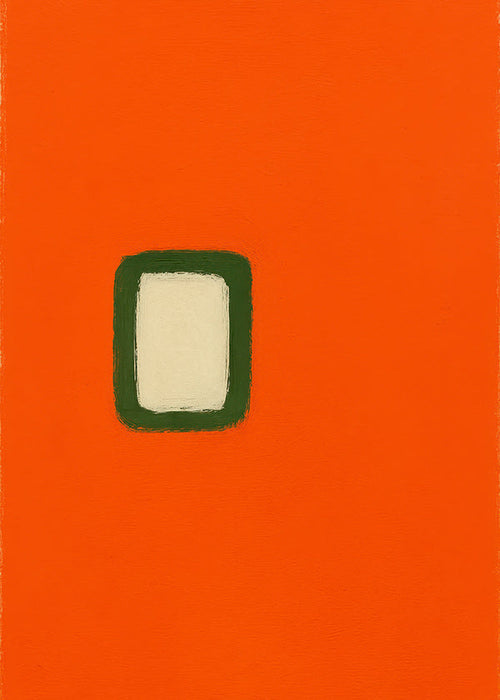 Minimalistisch oranje paneel met groene kern