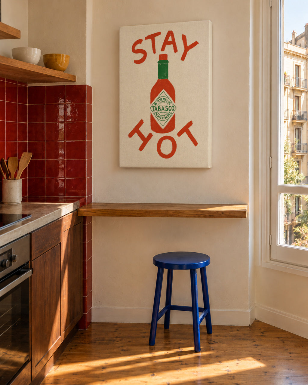 Stay Hot Concept - Unframed canvas in an interior