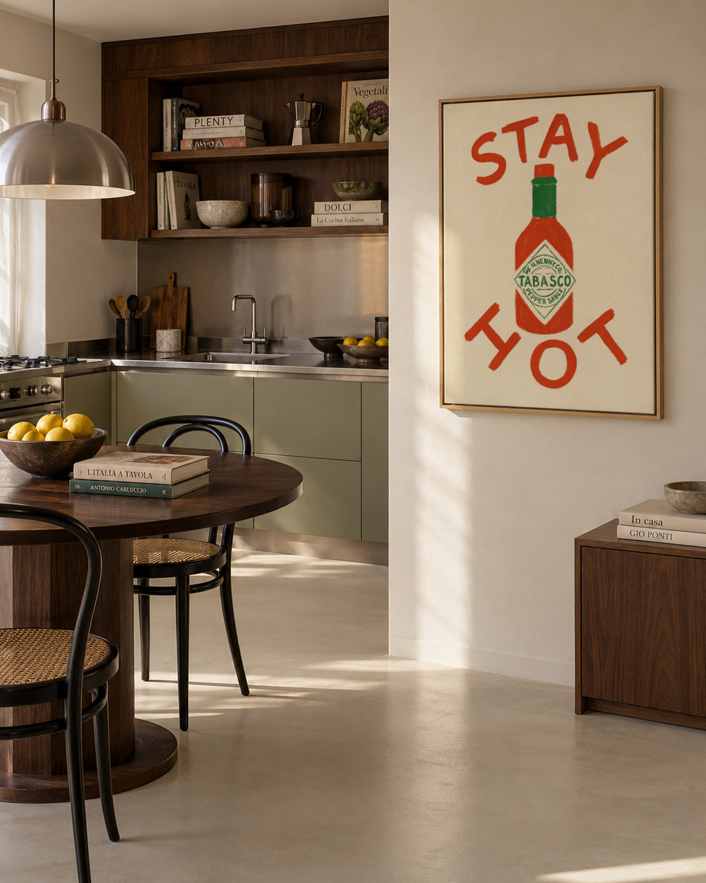 Stay Hot Concept - Framed canvas in an interior