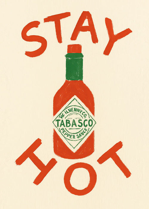 Keuken kunst Stay Hot geïllustreerde fles