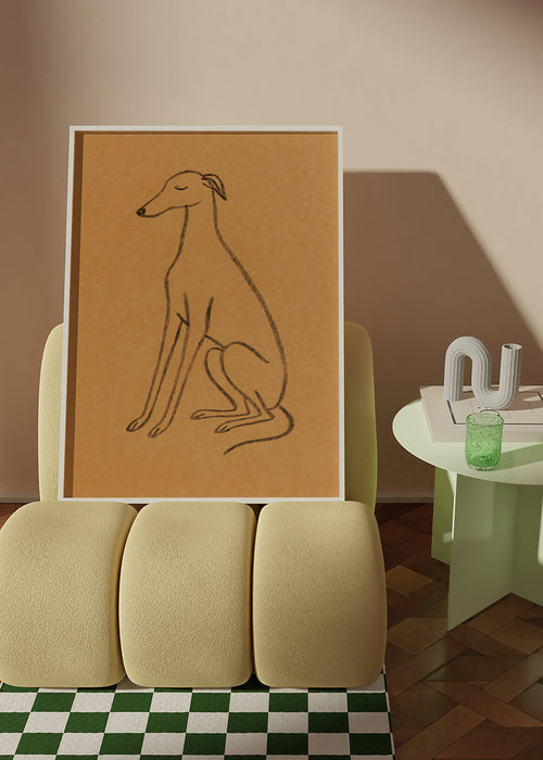Galgo silhouet lijnkunst – Product1