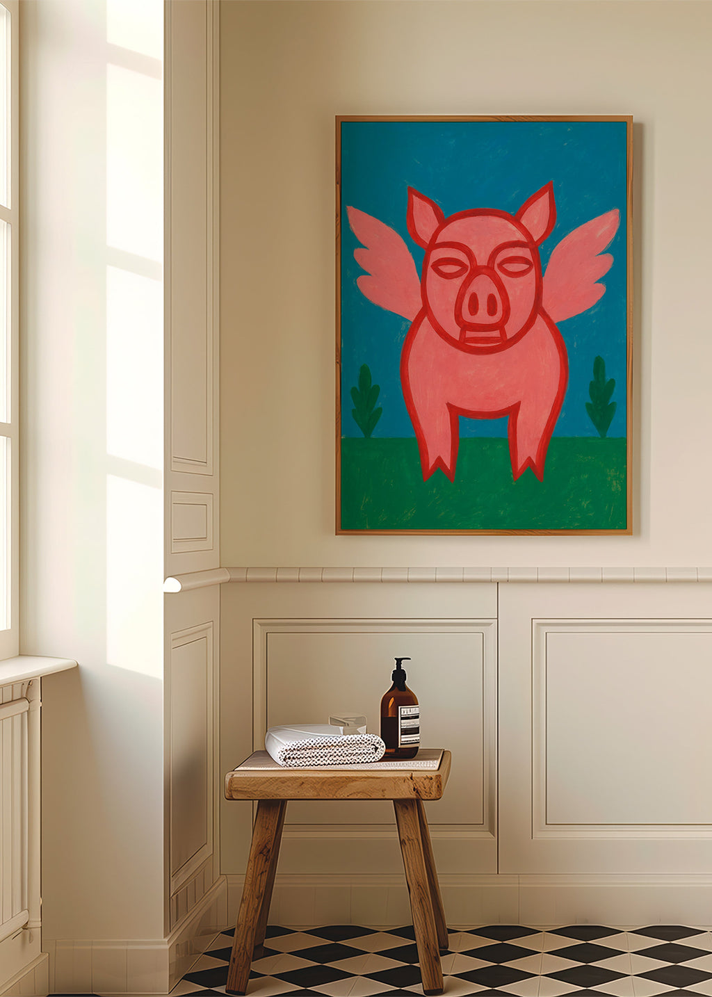 Artwork vliegend varkentje speelse illustratie – Product3