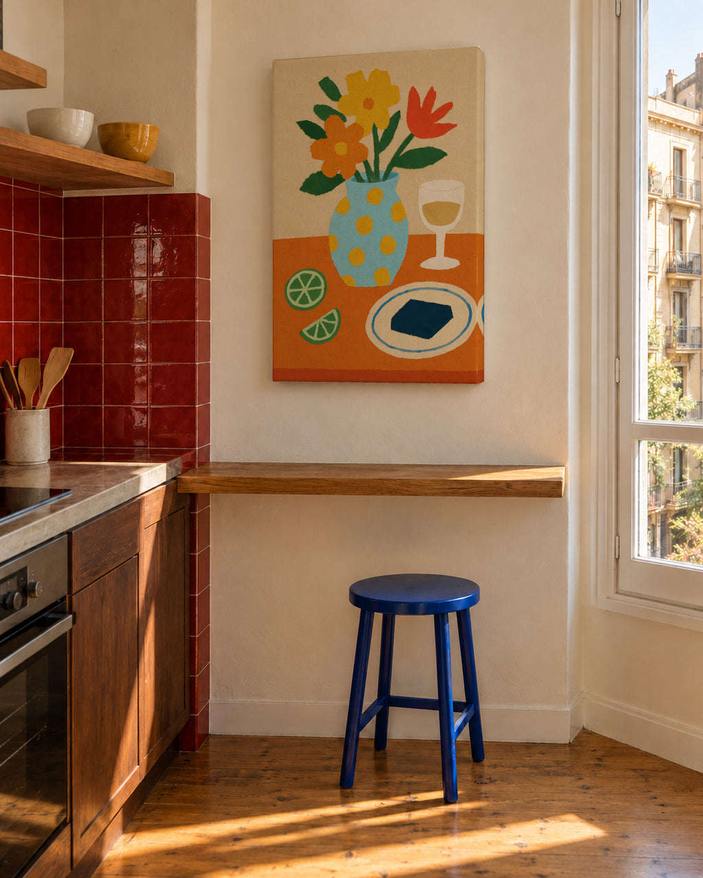 Midday Aperitif - Unframed canvas in an interior