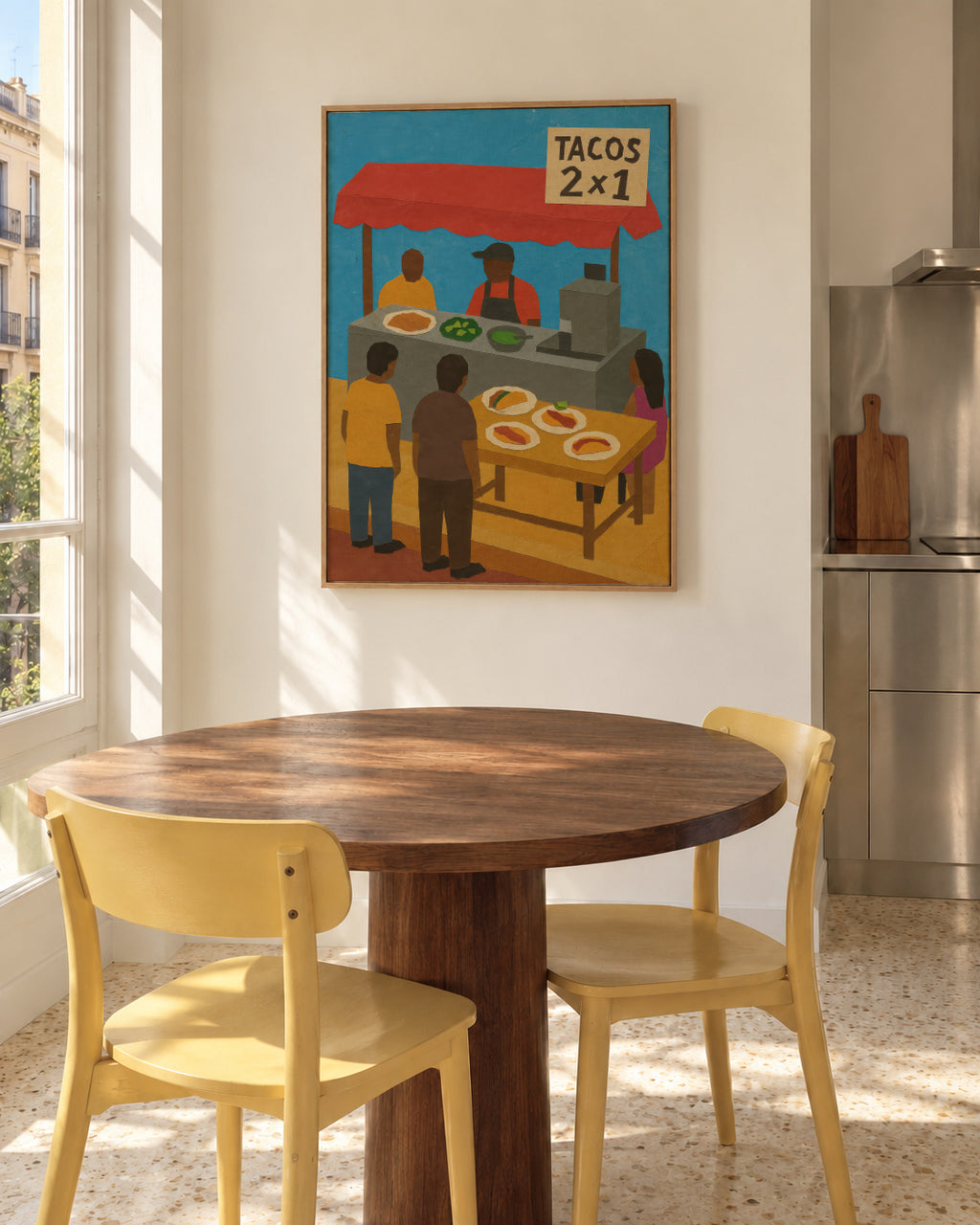 Tacos 2x1 - Framed canvas in an interior