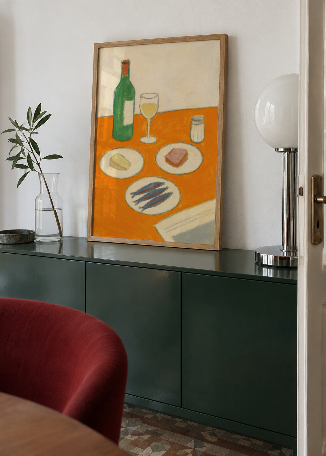 Still Life with Sardines - Framed poster in an interior