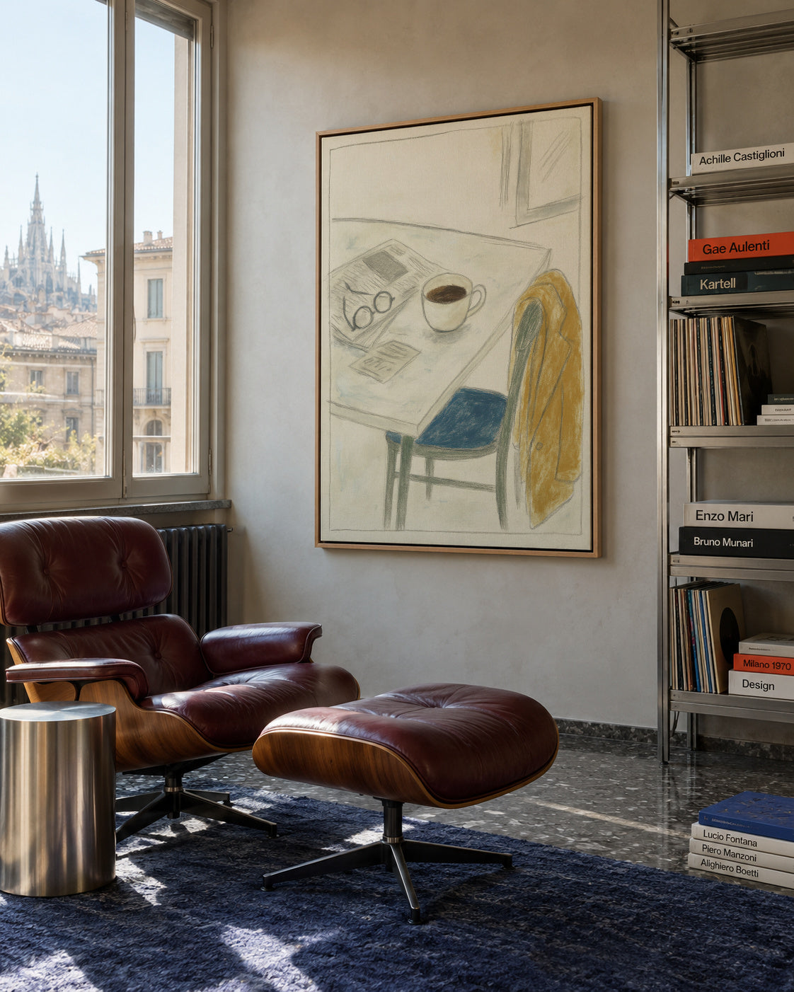 Morning Coffee Notes - Framed canvas in an interior
