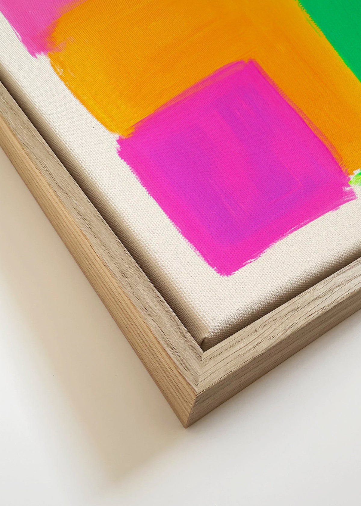 Abstract kunstwerk met kleurvakken – Canvas detail