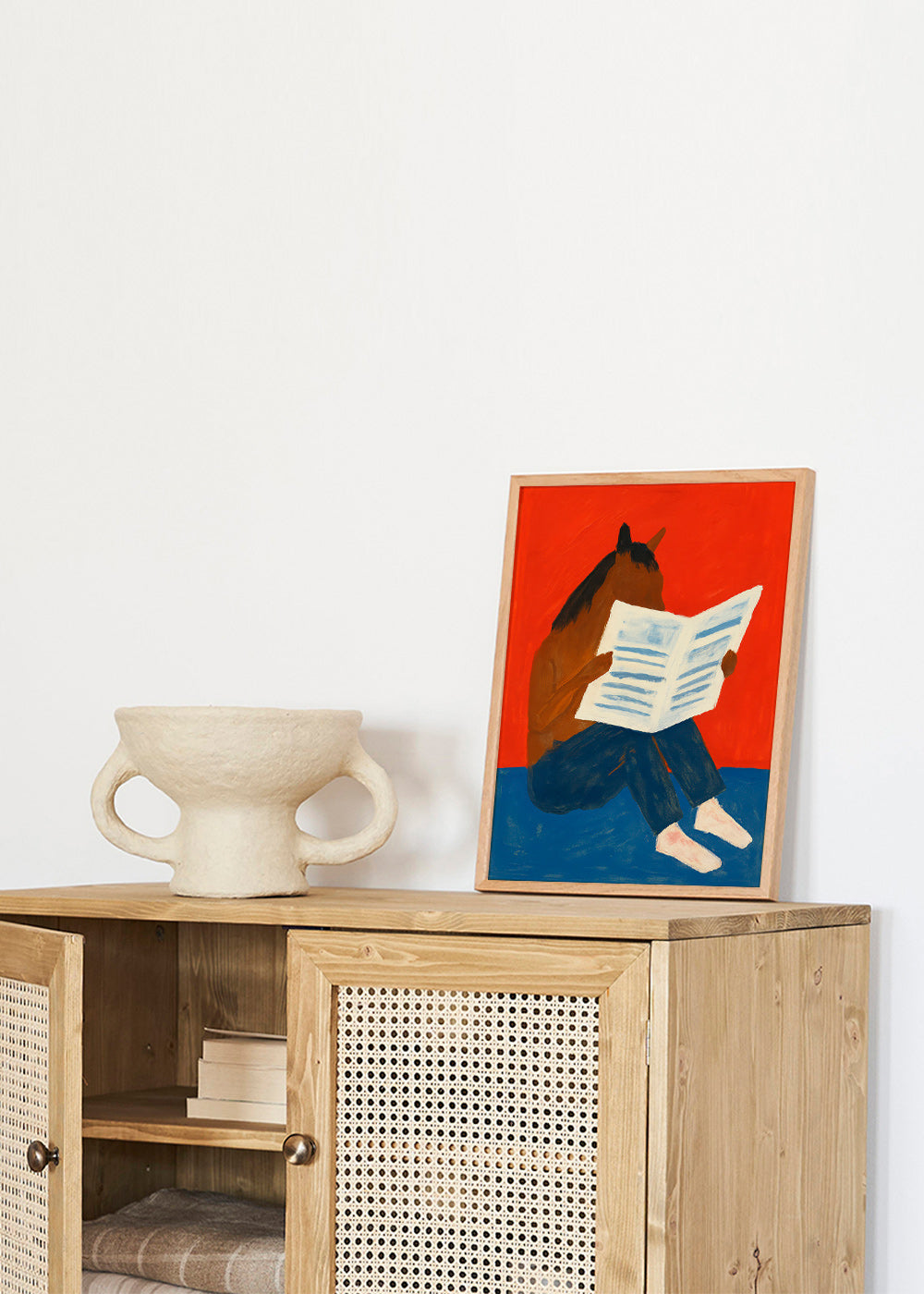 Kunstwerk: paard leest krant – Product3