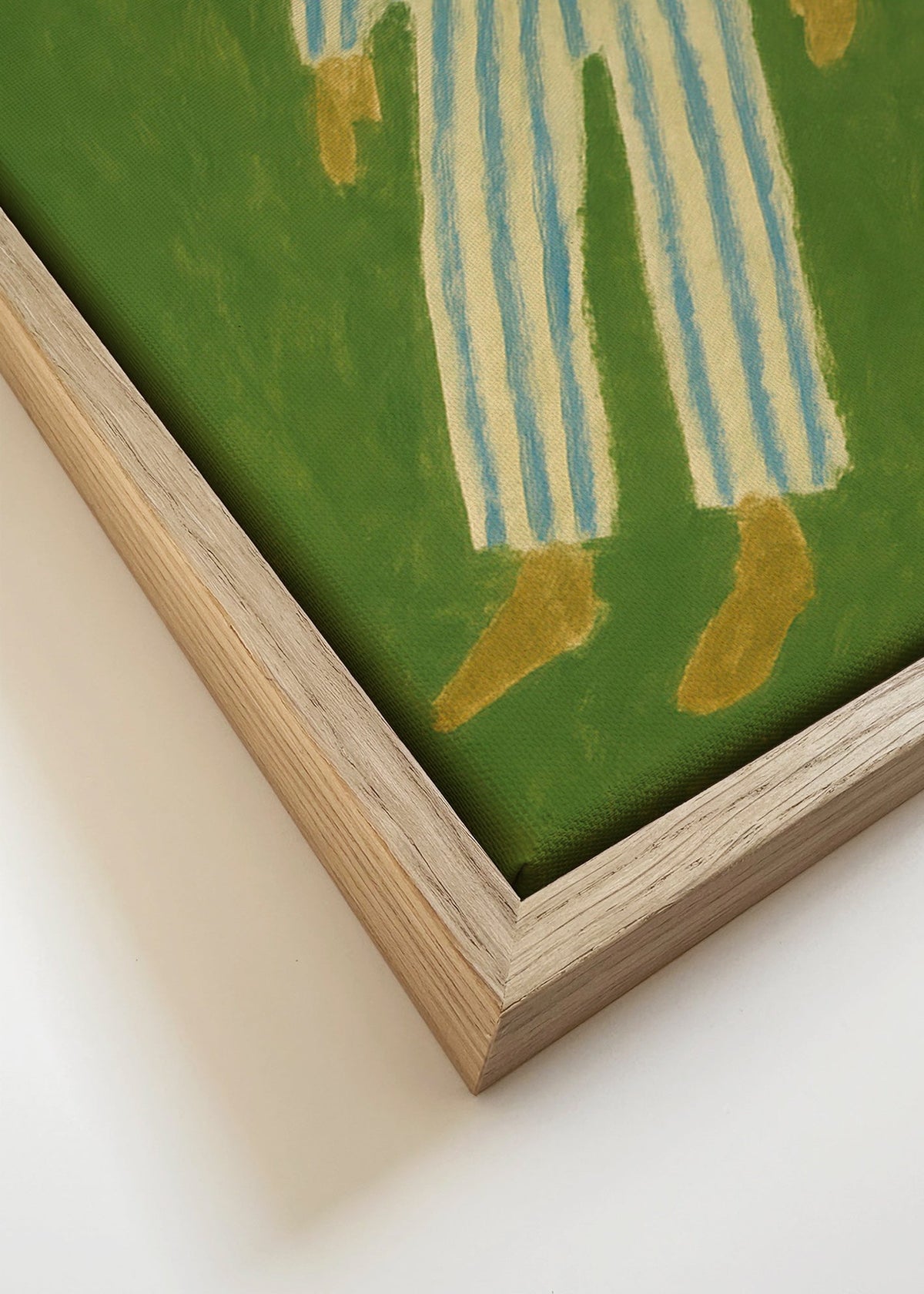 Illustratie van figuur liggend in gestreepte pyjama – Canvas detail