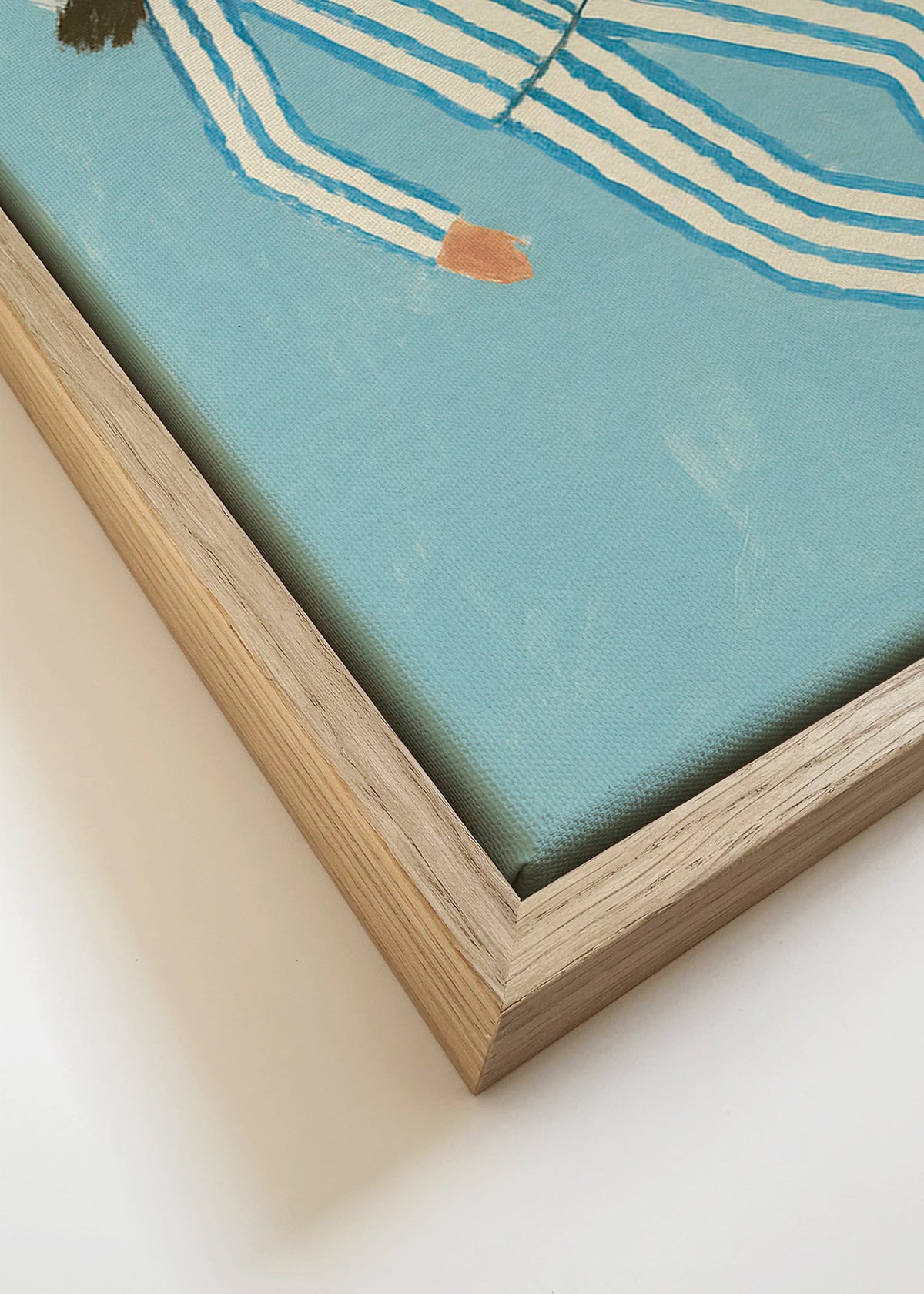 Illustratie vrouw in gestreepte pyjama – Canvas detail