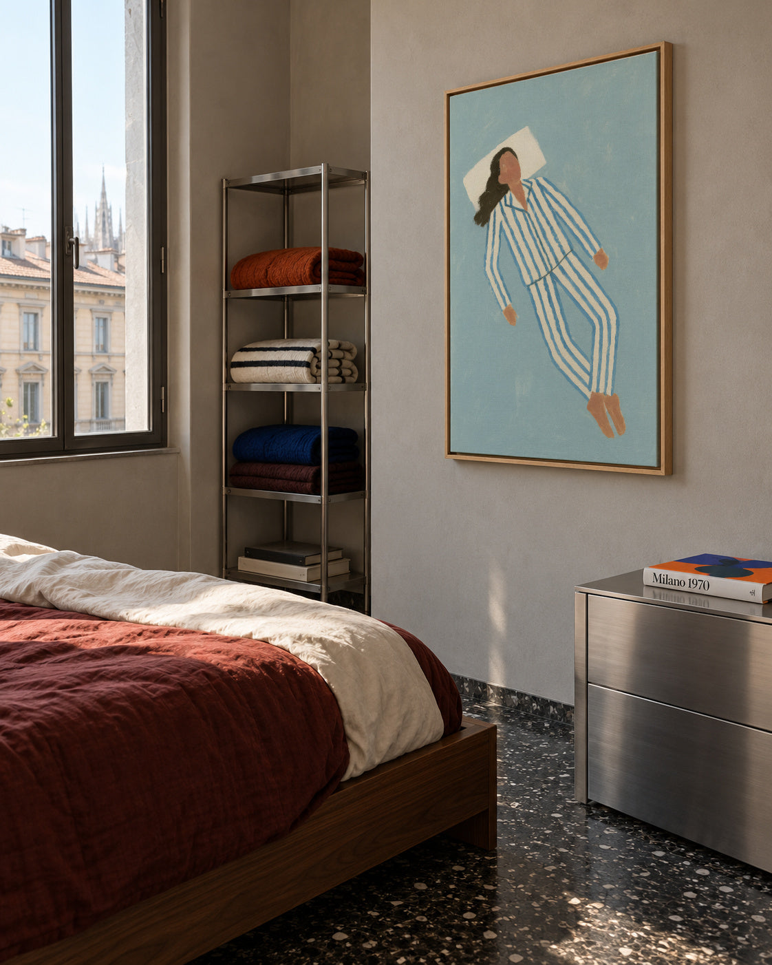 Sunday Slumber II - Framed canvas in an interior