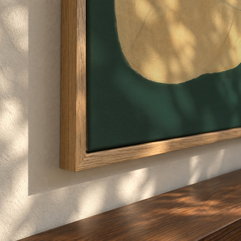 Golden Contemplation - Framed canvas detail