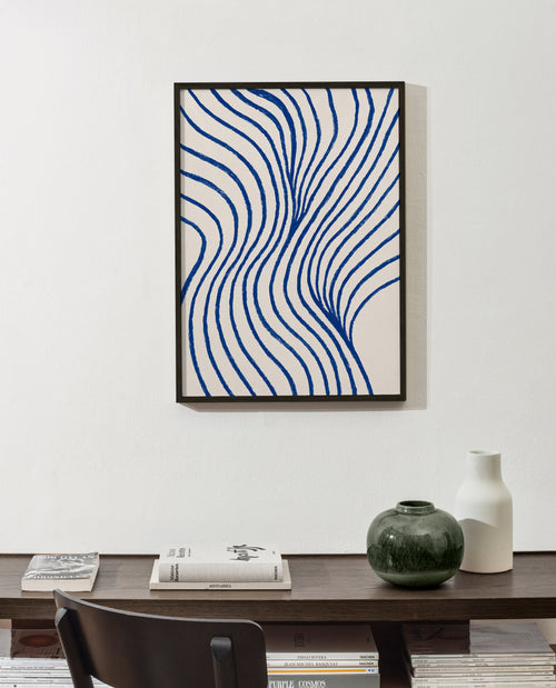 Abstracte kunst met blauwe golven – Product1